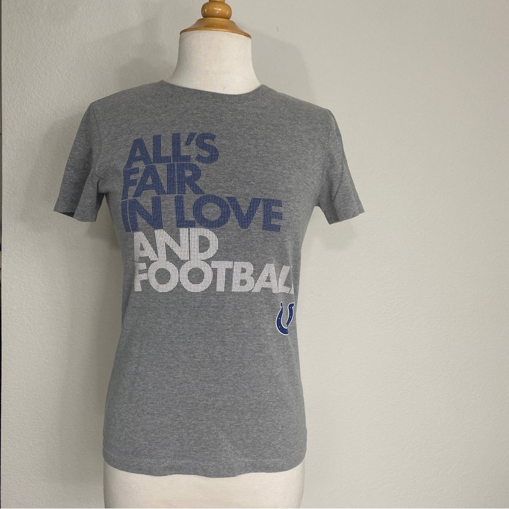 Nike Women's Gray Blue Dallas Cowboy Football NFL Cotton Mix Crew T-Shirt Size M